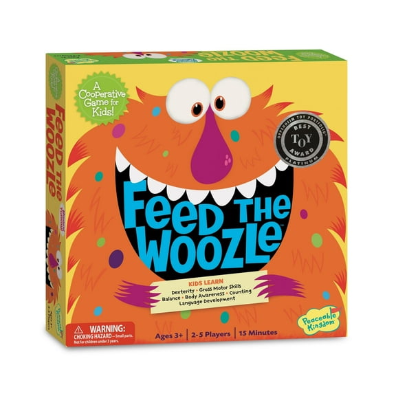 Peaceable Kingdom Feed The Woozle Cooperative Game for 2 to 5 Kids Ages 3 Years and Up, Learn Social Skills While Completing Physical Challenges
