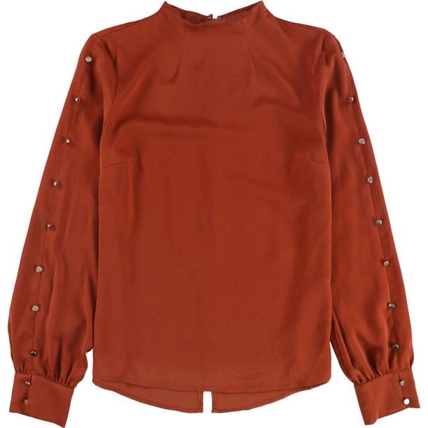 Blusa tejida bar III con detalle de botones para mujer naranja extra pequeña