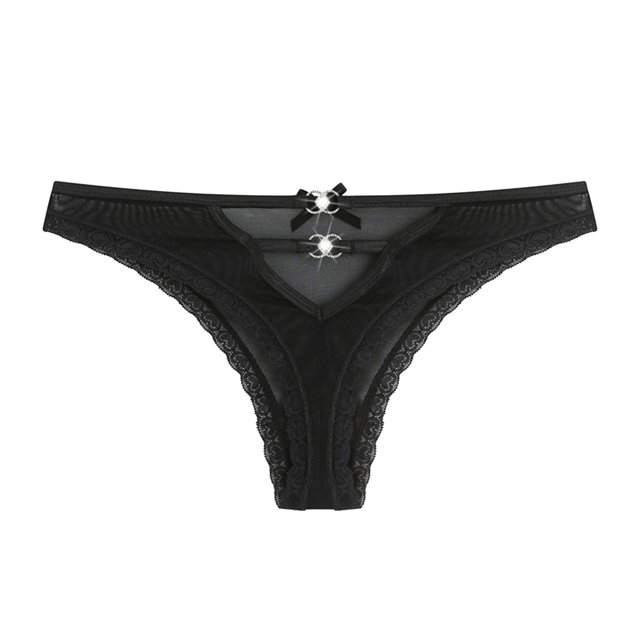 Gibobby Tangas de mujer Bragas para mujer Deep V Diamonds Bragas sexy transparentes Braguitas con de cintura(Negro,Talla única)