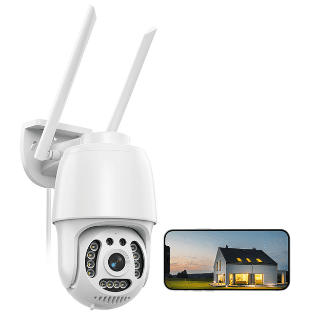 Mens Investeren Durf Outdoor Security Camera, 3MP Outdoor WiFi Security Camera w/ 2-Way Audio &  Full-Color Night Vision, 360° View HD Smart Home Camera w/ Motion Detection  & Auto Tracking, IP66 Weatherproof - Walmart.com
