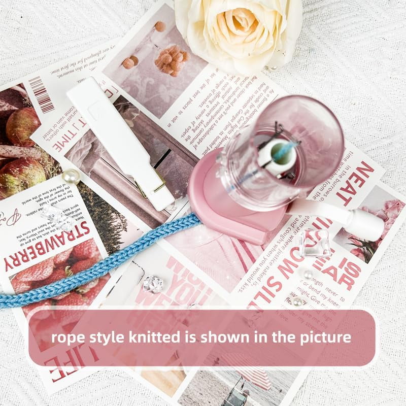 ABCISI 2025 New i Cord Knitting Machine, Rope Knitting Mill Mid End Braiding Machine, Ceiling Style Double Guide Mouth Groove Upgraded Weaving Artifact Yarn Rope DIY Tool（Pink and White）