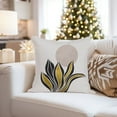 thumbnail image 4 of Ethan Taylor Botanical Throw Pillow Soft Cushion Cover 'Golden Botanical II Botanicals Leaf Plants' Modern Pattern Decorative Square Accent Pillow Case, 16x16 Inches, Gold, Black, 4 of 5