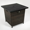 thumbnail image 3 of AJ Enjoy 28'' Propane Fire Pit Table, 50,000 BTU Fire Table with Brown Wicker, Laval Rocks, Inclined Leg Design., 3 of 11