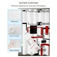 thumbnail image 2 of No Hook Cloth Fabric Shower Curtain with Snap in Liner, Red Black Geometric Waterproof Shower Curtains Set with See Through Top Window, Farmhouse Minimalist Abstract Art Bath Curtains Shower 36"x72", 2 of 6