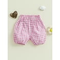 thumbnail image 5 of Nygoyerh Baby Girls Bloomers Shorts Plaid Print Elastic Waist Ruffled Detail Short Pants Infant Clothing 3M 6M 9M 12M 18M 24M, 5 of 7