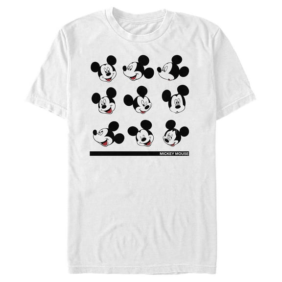 Men's Mickey & Friends Facial Expressions Graphic Tee White Small