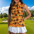 thumbnail image 2 of Uorisanigo Hawaiian Palm Tree Matching Couple Outfits Mens Golf Shirts Size XL Short Sleeve Casual Workout Cool Collared Tops and Women's Sleeveless Golf Top Quick Dry Athletic Golf Wear, 2 of 8