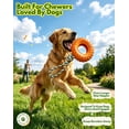 thumbnail image 2 of Dog tire toy, chew toy for teeth cleaning and dental care, natural rubber dog toy, for fetch games, tug-of-war interactive slow feeder enriching pet toy - orange, 2 of 4