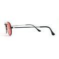 thumbnail image 4 of Hippie Micro Narrow Oval Pop Color Lens Metal Rim Sunglasses Black Red, 4 of 4