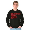 thumbnail image 3 of Xmas Bearded and Jolly Hashtag Santa Men's Crewneck Sweatshirt Brisco Brands S, 3 of 6