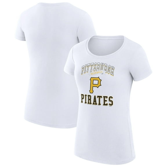 Women's G-III 4Her by Carl Banks White Pittsburgh Pirates Super-Slim Fit Lightweight Team Logo Graphic T-Shirt