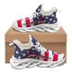 thumbnail image 1 of Zapatos vulcanizados unisex con estampado de pentagrama y bandera de Estados Unidos para otoño e invierno, con amortiguación, antideslizantes y cómodos para caminar., 1 of 6