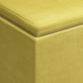 thumbnail image 3 of Simpli Home Rockwood 17 inch Wide Contemporary Square Cube Storage Ottoman with Tray in Dijon Yellow Velvet Fabric, Assembled, 3 of 6