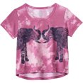 thumbnail image 1 of Mudd Girls Plus Size Ringer Graphic T-Shirt, Púrpura, 18 1/2 Plus, 1 of 1
