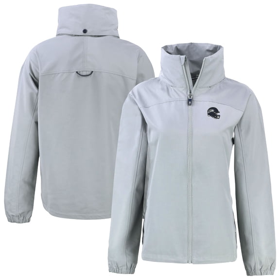 Women's Cutter & Buck Gray Seattle Seahawks Helmet Charter Eco Recycled Full-Zip Jacket
