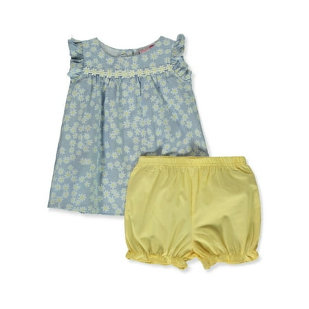 

Penelope Mack Baby Girls 2-Piece Daisy Sundress Set Outfit - blue/yellow 3 - 6 months (Newborn)