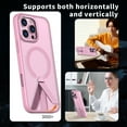 thumbnail image 2 of for iPhone 16e Case with Kickstand, Support Wireless Charging, Compatible with Magsafe, Military-Grade Protection Shockproof Slim Fit Bracket Back Case for iPhone 16e, Pink, 2 of 6