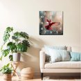 thumbnail image 2 of Soliyoahee Cardinal Wall Clock 10inch Wooden Square Clock Living Room Decoration Silent No Tick Battery Powered for Bathroom Kitchen Bedroom Living Room (Style 6), 2 of 5