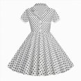 thumbnail image 2 of Kids Girls Summer Dress Vintage Retro Dresses Polka Dot Printed Clothes for Girls, 2 of 7