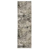 Oriental Weavers Nebulous Area Rug - 091D9 - 2'3" x 7'6" - in Grey/ Ivory - Modern Style, Stain Resistant, Family and Pet Friendly , Entryway, Hallway Runner Rug