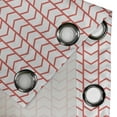thumbnail image 4 of Ambesonne Modern Grommet Curtain, Chevron Lines Borders, 50" x 72", Dark Coral and White, 4 of 6