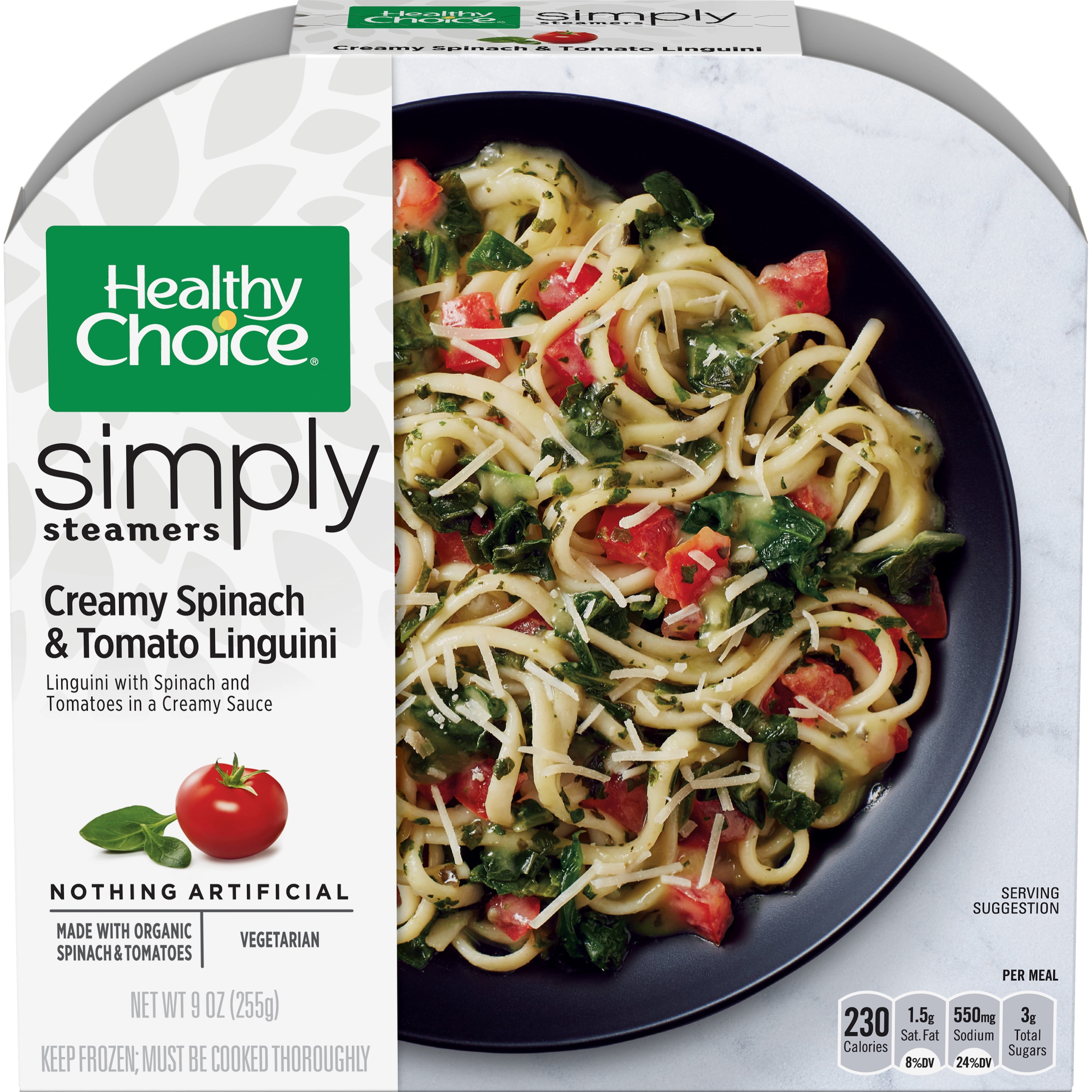 Healthy Choice Simply Steamers Frozen Dinner Creamy Spinach & Tomato
