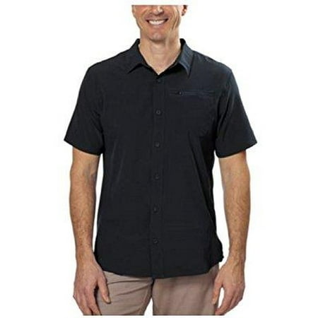 - gerry mens hiking climbing short sleeve moisture wicking renegade field shirt (black, m)