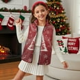 thumbnail image 3 of Xoenoiee Christmas Tree Snowflake Music Note Print Warm Fleece Vest Girls Comfy Vests Xmas Full Zipper Sleeveless Outerwear Jacket with Pockets Toddler Kids Coat, 5-6 Years, 3 of 7