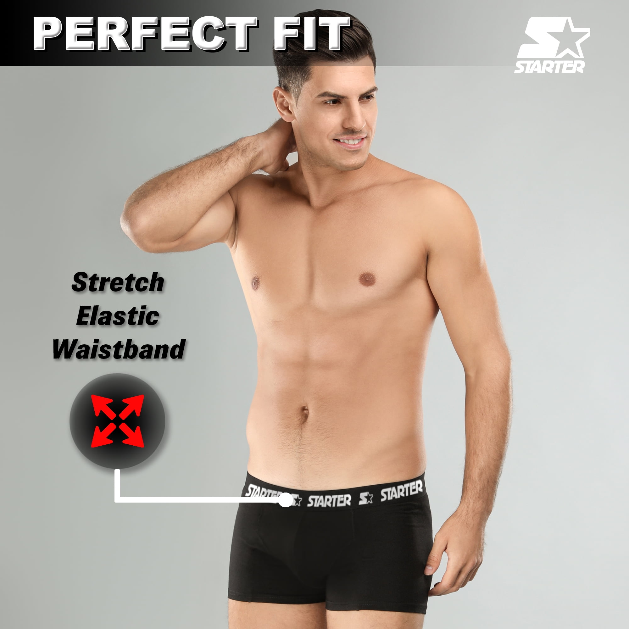 Starter Medium Breathable Cotton Underwear Boxers, Royal/Lime (6-Pack)