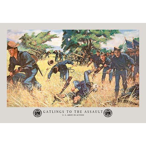 Gatlings to the Assault-Fine Art Canvas Print (20" x 30")