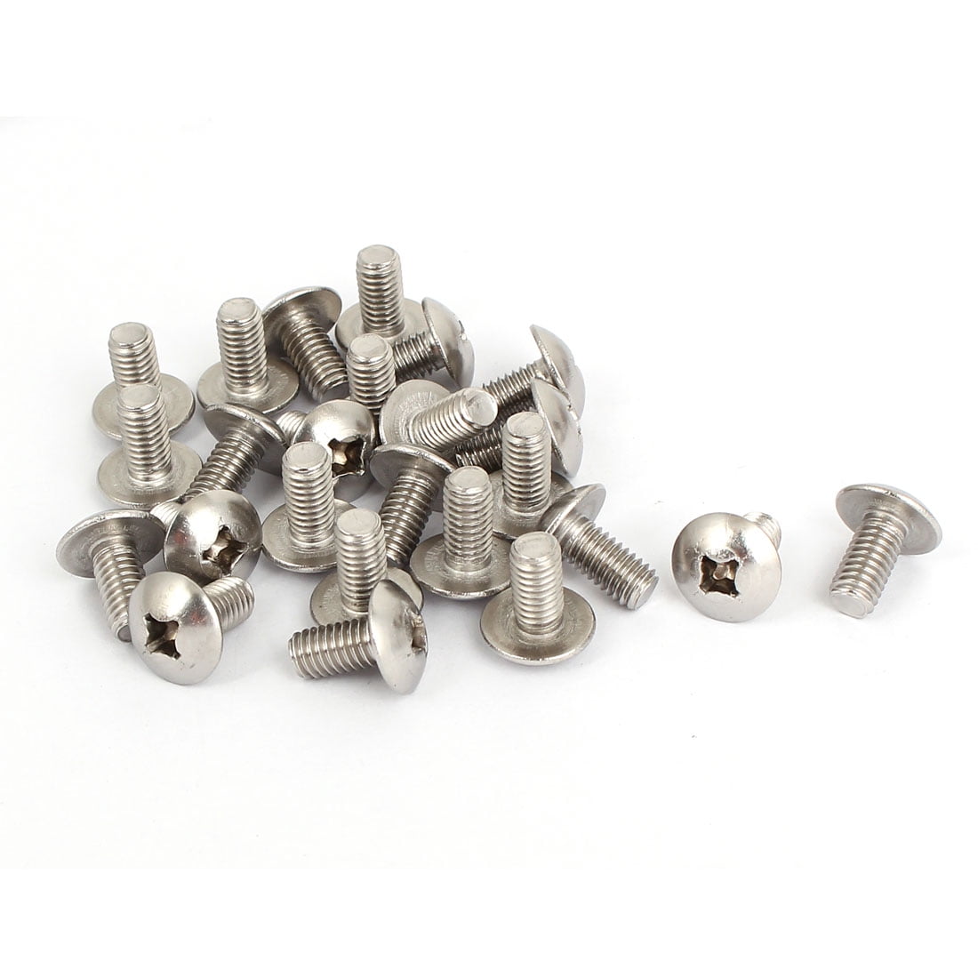 Unique Bargains M6x12mm Stainless Steel Truss Head Machine Screws 25pcs