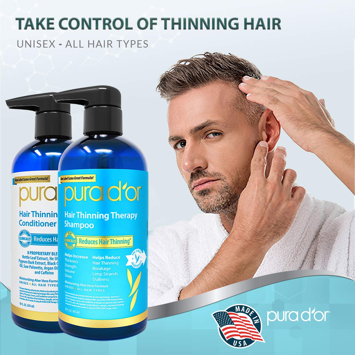 Hair Thinning Therapy Shampoo 16oz (packaging may vary) – PURA D'OR