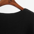 thumbnail image 2 of Ladies Pullover Off The Shoulder Bat Sleeves Loose Sweater Solid Sweater Knitted Tops, 2 of 4