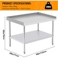 thumbnail image 2 of 48 In x28 In x30 In Stainless Steel Grill and Equipment Stand - NSF-Certified Heavy-Duty Prep Table with Adjustable Legs and 2 In Edge Baffle, 2 of 7
