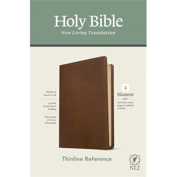Tyndale House Publishers  NLT Thinline Reference Bible, Rustic Brown LeatherLike