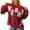 Red, variant on Womens Christmas Sweatshirt Merry Christmas Women Sweatshirts Bow Embroidery Funny Cute Plaid Print Casual Blouse Long Sleeve Crewneck Graphic Blouse Sweaters Top Red