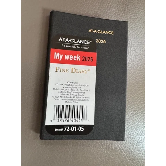 New 2026 At-A-Glance 72-01-05 Fine Diary Weekly Monthly Planner, 2-3/4 X 4-1/4"