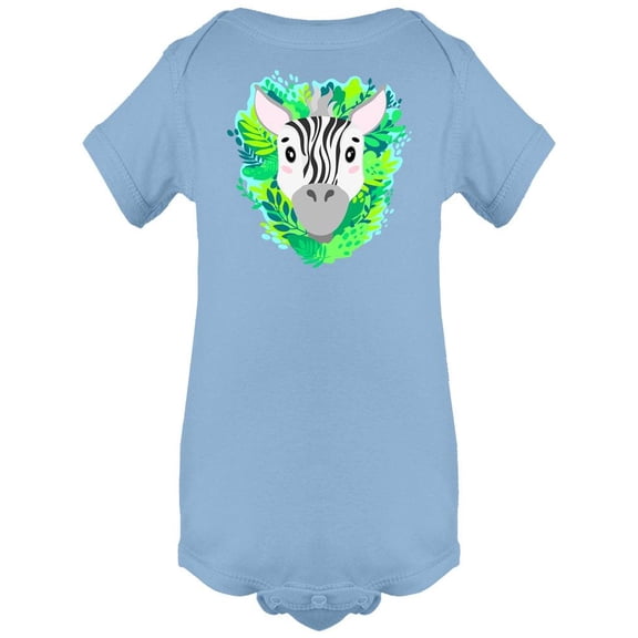 Zebra Face With Leaves Bodysuit Infant -Image by Shutterstock,  Newborn