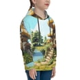 thumbnail image 3 of Uemuo Cartoon Mushroom House Pattern Hooded Sweatshirt for Youth Pullover with Kangaroo Pocket Trendy youth sweatshirt Casual Hoodie for Boys and Girls-X-Large, 3 of 6