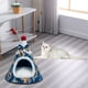 thumbnail image 5 of Bonita cama para perros y gatos, almohadilla para dormir, hábitat de felpa, caseta, caseta, acogedora cama cueva. Azul S, 5 of 7