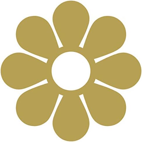 Daisy Garden Flower Decoration Vinyl Decal Sticker (DY-02) (Gold, 4 inches x 4 inches)