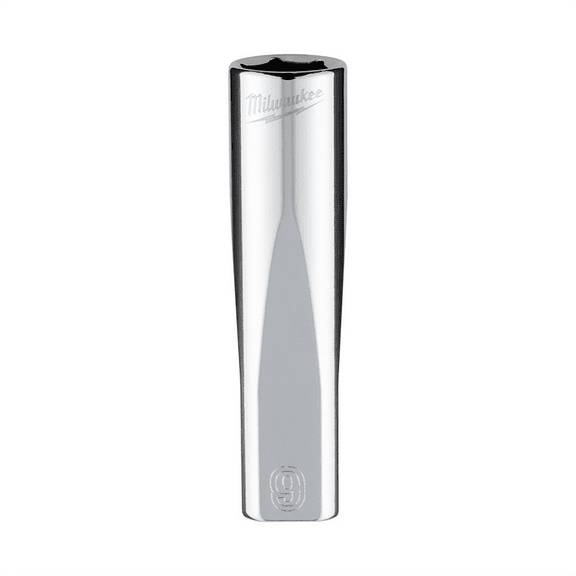 Milwaukee Tool Milwaukee Tool 1/4" Drive 9mm Metric Deep Socket with FOUR FLAT Sides, 6-Point, Vanadium Steel, Chrome