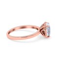 thumbnail image 2 of Rose Tone, Simulated Cubic Zirconia Size-9 Vintage Style Art Deco Solitaire Accent Pear Wedding Engagement Ring 925 Sterling Silver, 2 of 7