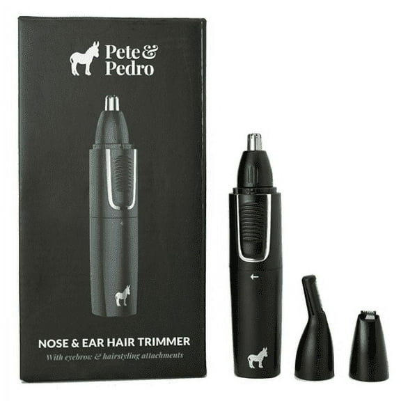 Pete & Pedro NOSE & EAR HAIR TRIMMER – 3 Attachments, brows, USB, Wet/Dry
