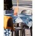 thumbnail image 5 of nqOlkjepod Blue White Wave Abstract Outdoor Tablecloth with Umbrella Hole & Zipper, Artwork Modern Waves Square Table Cover 54x54 Inch, Dining Waterproof Table Cloth Protector for Patio/Party/Picnic, 5 of 7