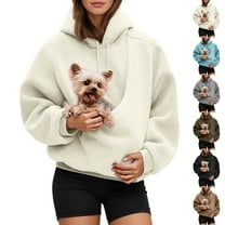 Kopltyrfg Pet Pouch Hoodies，Oversized Sweatshirt With Pocket Front Carry Pouch For Small And Cats,Puppy Kitten Dogs Holder (Beige,2XL)
