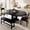 Black, variant on Virans 5-Piece Round Room Dining Table Set for 4-6,59" Extendable Kitchen Table with 2 Ergonomic Chairs & 2 Benches,Oval Modern Dining Set with MDF Board for Small Space,Black