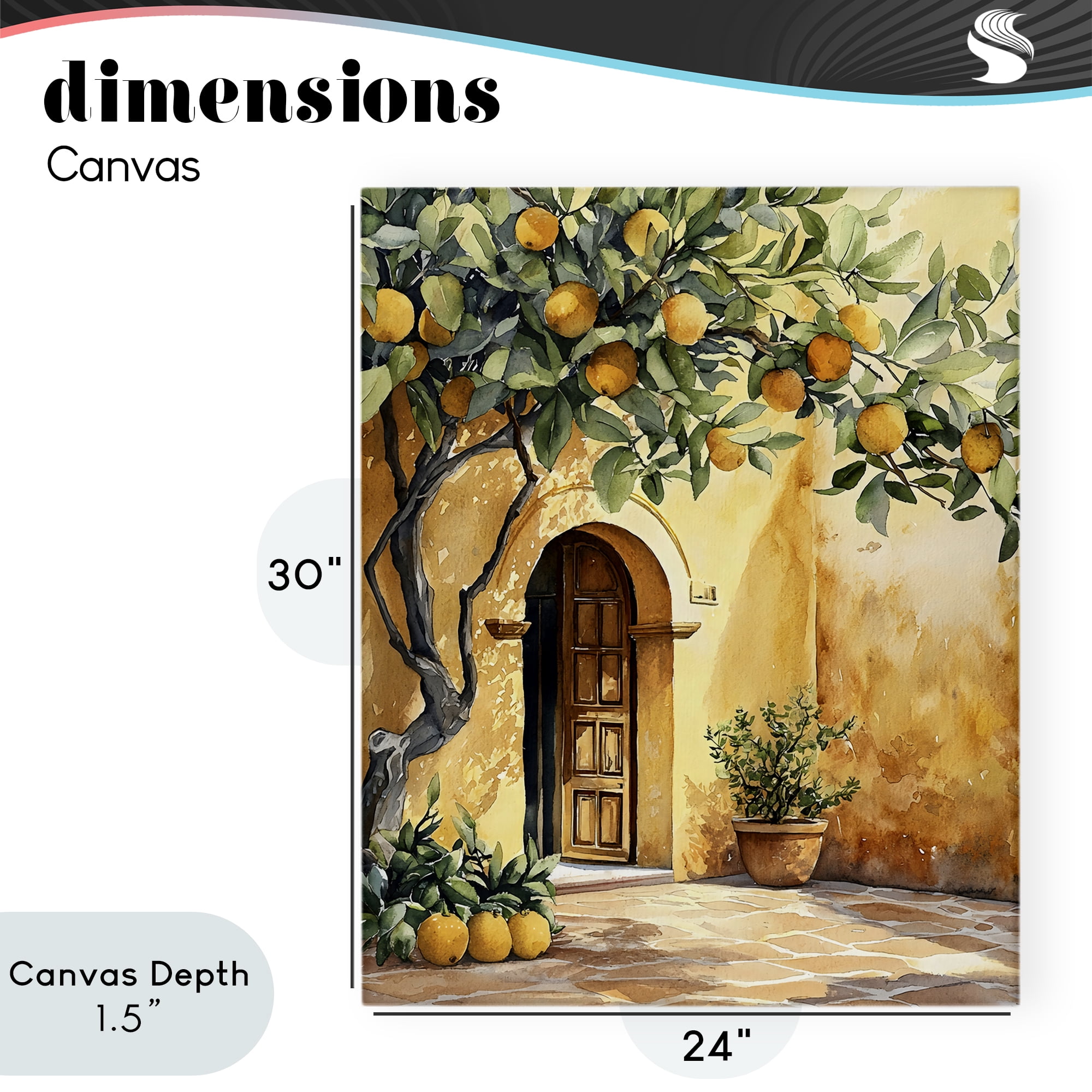 Stupell Industries Mediterranean Courtyard Lemon Tree Canvas Wall Art, design by LSR Design Studio
