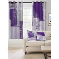 thumbnail image 2 of Modern Oil Painting Blackout Curtains 96 Inches Long for Bedroom, Purple Grey Abstract Graffiti Art Thermal Insulated Room Darkening Black Out Window Curtain Panels Grommet Drapes for Living Room, 2 of 8