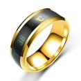 thumbnail image 1 of Gold12Temperature Anillo Titanio Acero Estado de ánimo Emoción Sensación Temperatura inteligente, 1 of 5